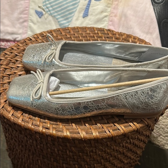 Shimmering Silver Loafers with Rounded Toe - Picture 6 of 9